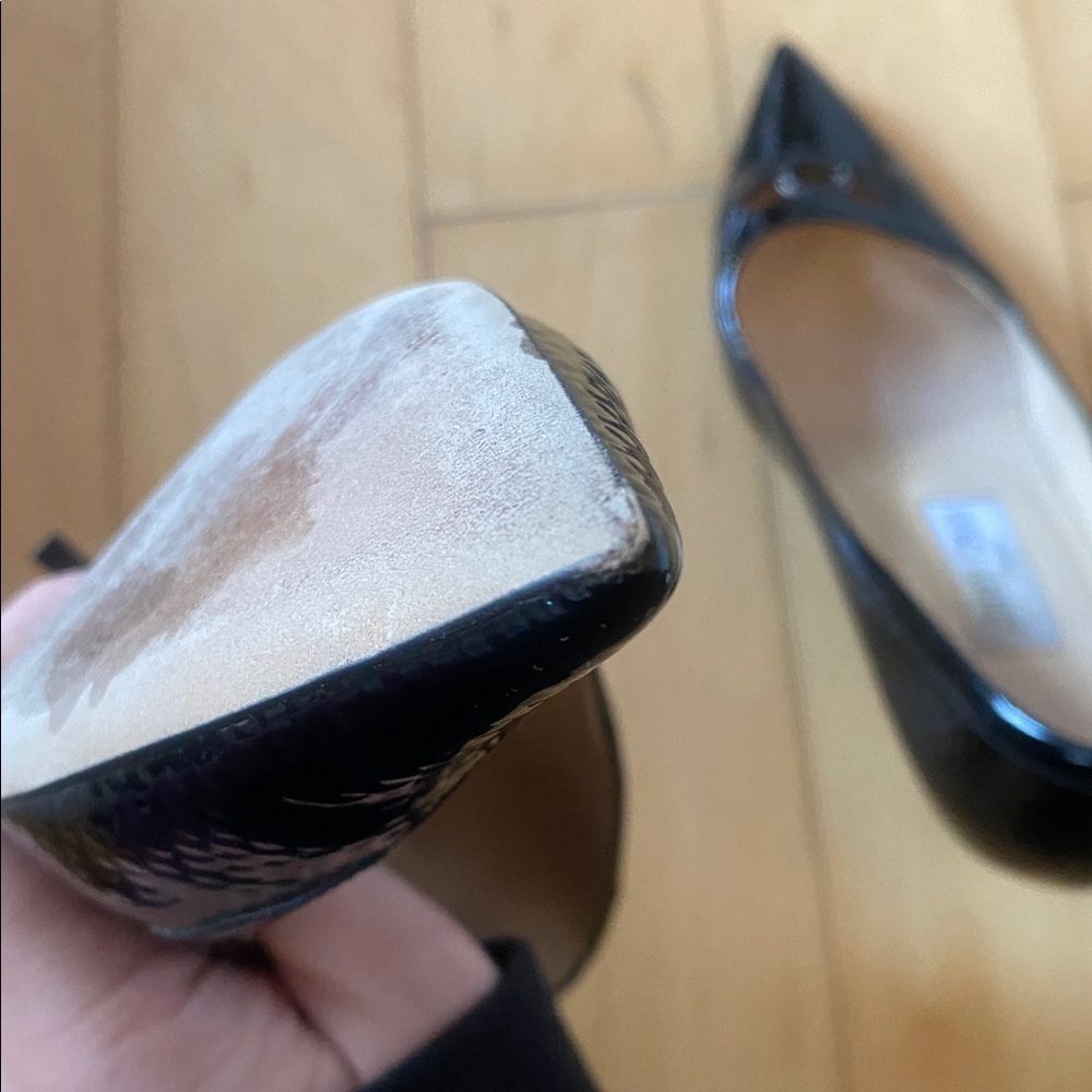 Jimmy Choo Black Patent Leather Hype Pump Cutout Buckle Heels Size 7.5 - Picture 14 of 16